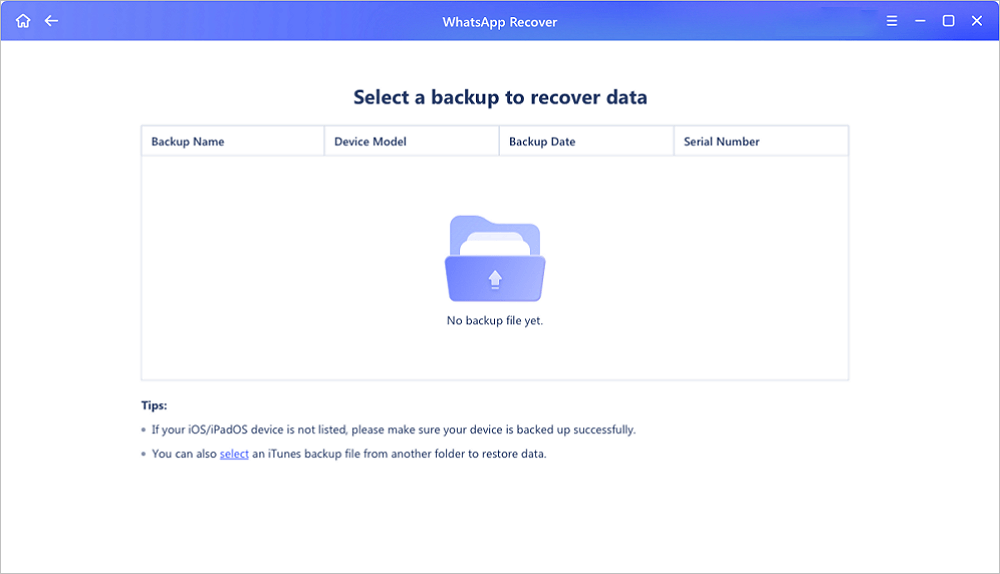 Recover WhatsApp Data from iTunes2