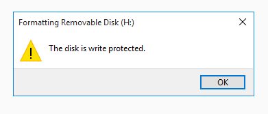 Format write protected USB