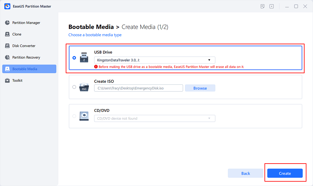 easeus partition master bootfähige platte erstellen