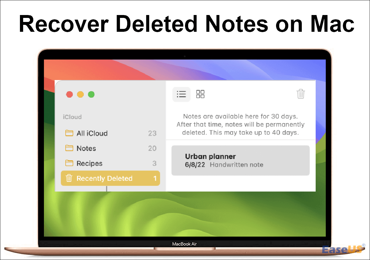 Gelöschte Notizen auf dem Mac wiederherstellen
